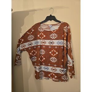 Lularoe Linda Bat Wing Dolman Sleeve Wide‎ Neckline Xl Fitted Cuff